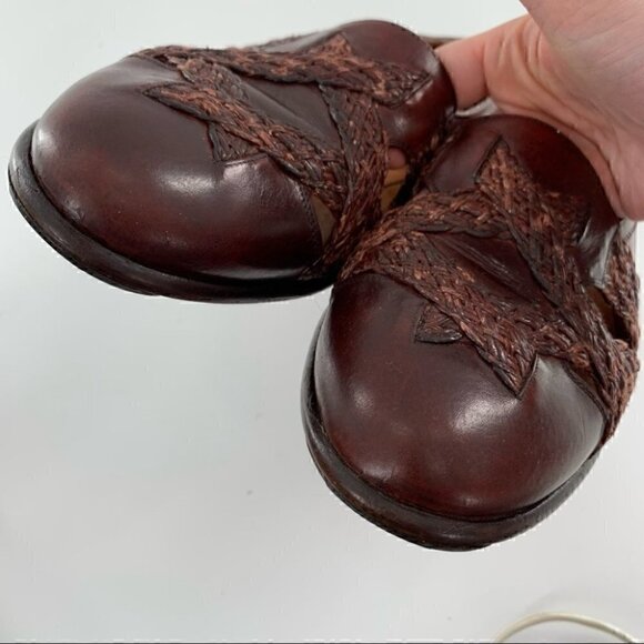 R Martegani mens loafers size 9 brown Italian leather vintage 90s Grandpacore main image 4